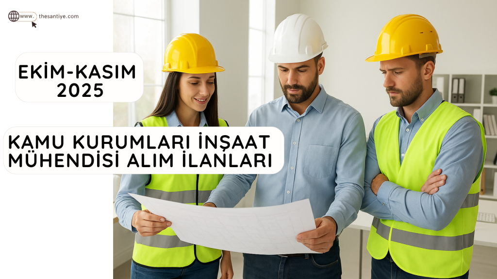 Kamu Kurumları İnşaat Mühendisi Alım İlanları  Ekim-Kasım 2025